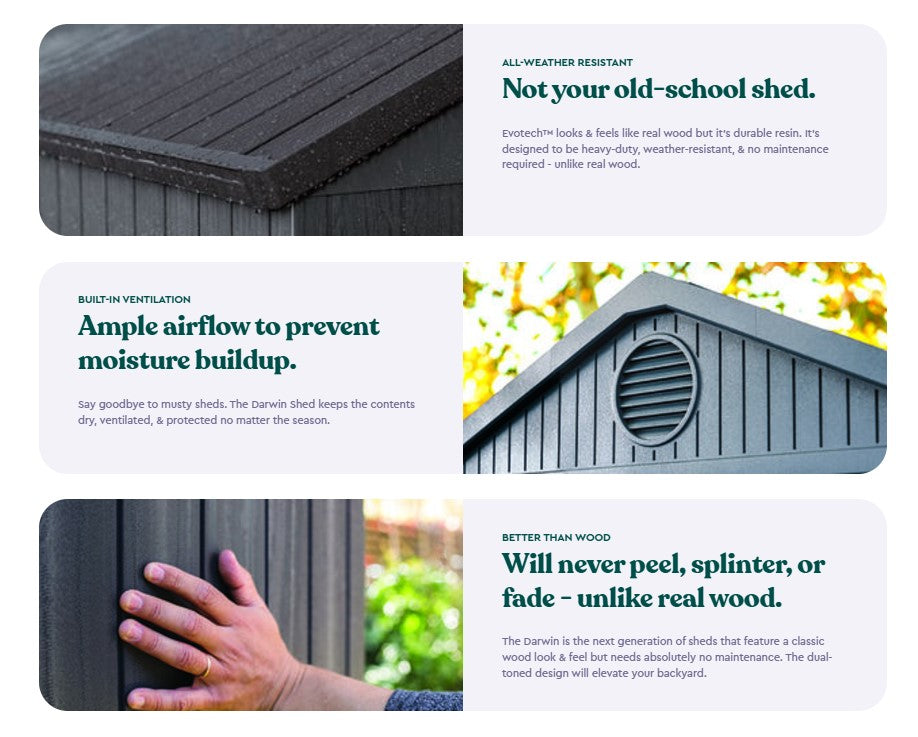 Keter Darwin 6x4 Garden Shed - Grey  (1.9 x 1.2m)