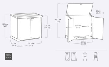 Store It Out Max Shed (Brown/Beige) 1200L