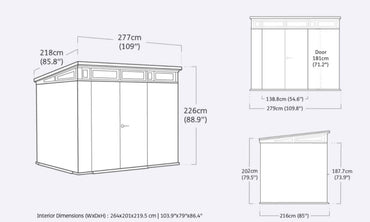 Keter Cortina Garden Shed 9 x7 (2.8 x 2.2m)