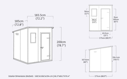 Keter Manor Pent 6x6 Garden Shed - Grey (1.8 x 1.8m)