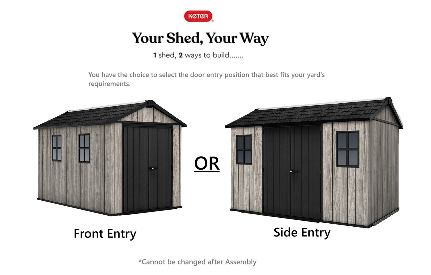 Keter Apex Shed 7.5x11 - Stormgrey Look (2.3 x 3.5m)