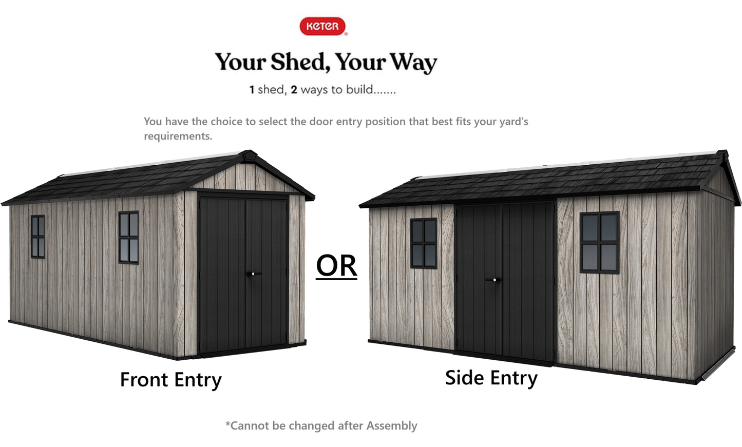 Keter Apex Shed 7.5x15 - Stormgrey Look (2.3 x 4.6m)