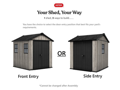 Keter Apex Shed 7.5x7 -Stormgrey Look (2.3 x 2.2m)
