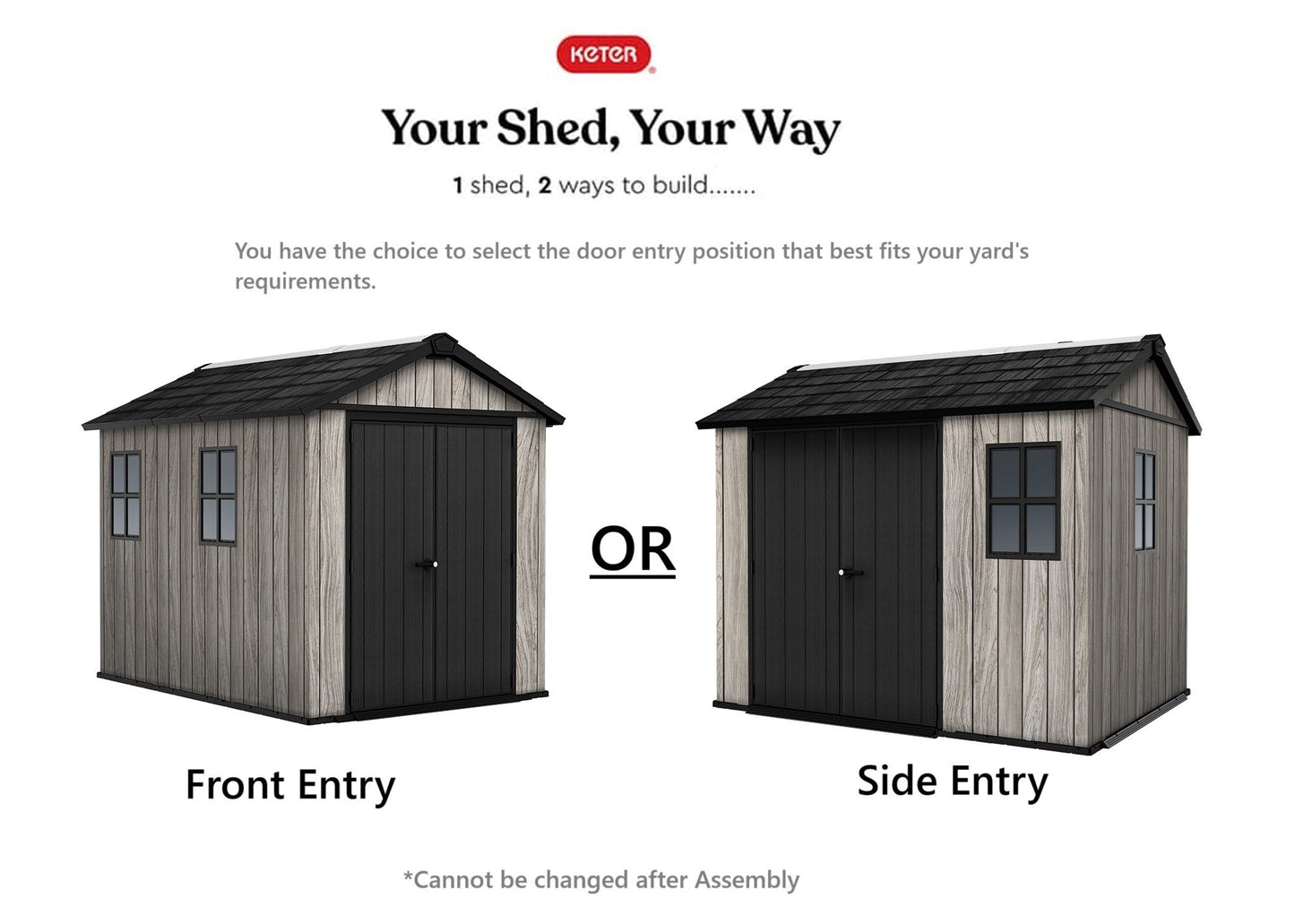 Keter Apex Shed 7.5x9 - Stormgrey Look (2.3 x 2.9m)