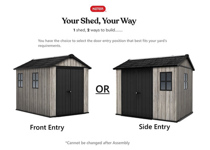 Keter Apex Shed 7.5x9 - Stormgrey Look (2.3 x 2.9m)