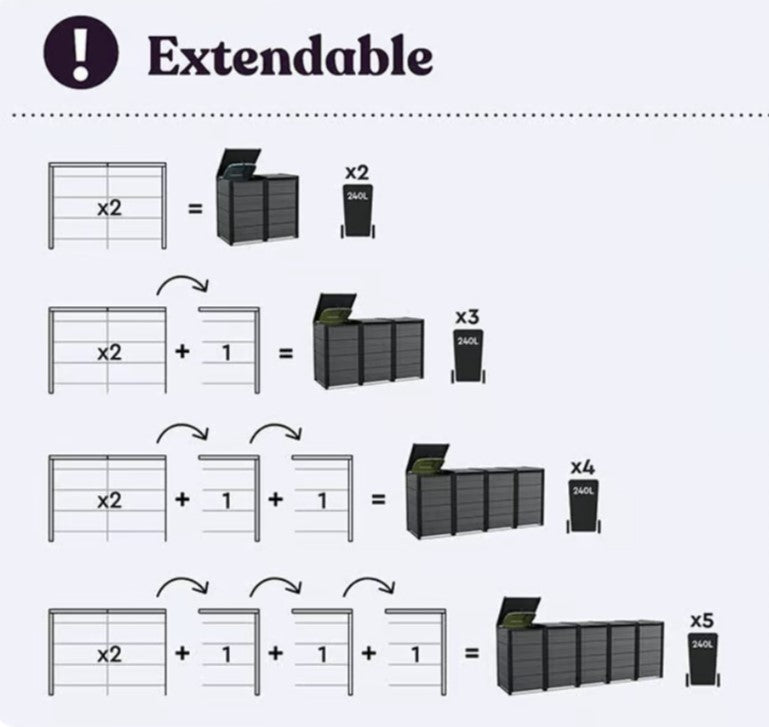 Keter  Hideaway - 2 Bin (Grey)