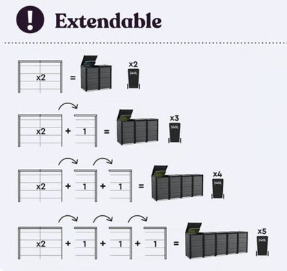 Keter Hideaway Bin Extention (Grey)