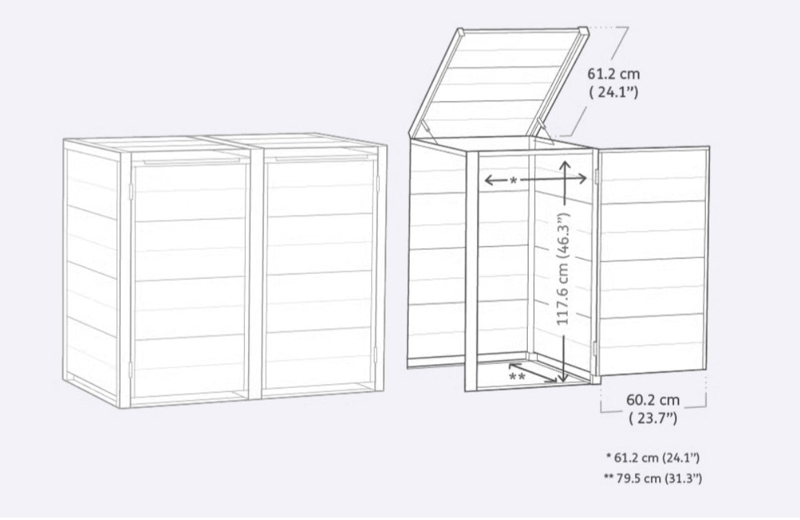 Keter Hideaway Bin Extention (Grey)