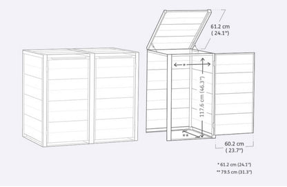 Keter Hideaway Bin Extention (Grey)