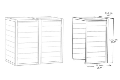 Keter Hideaway Bin Extention (Grey)