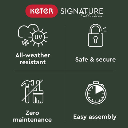 Keter Signature Pent 7x7 Shed - Walnut Look (2.2 x 2.2m)