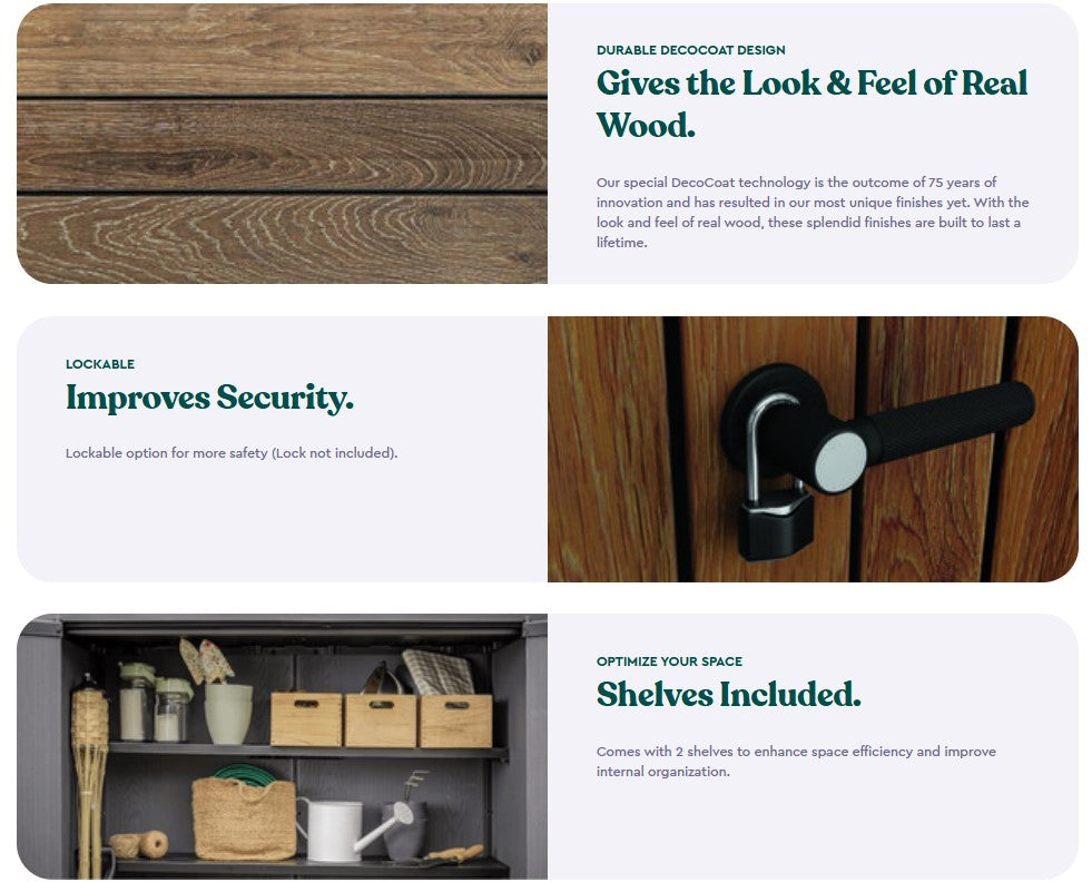 Keter Signature Vertical Shed - Walnut Look