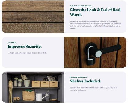 Keter Signature Vertical Shed - Walnut Look