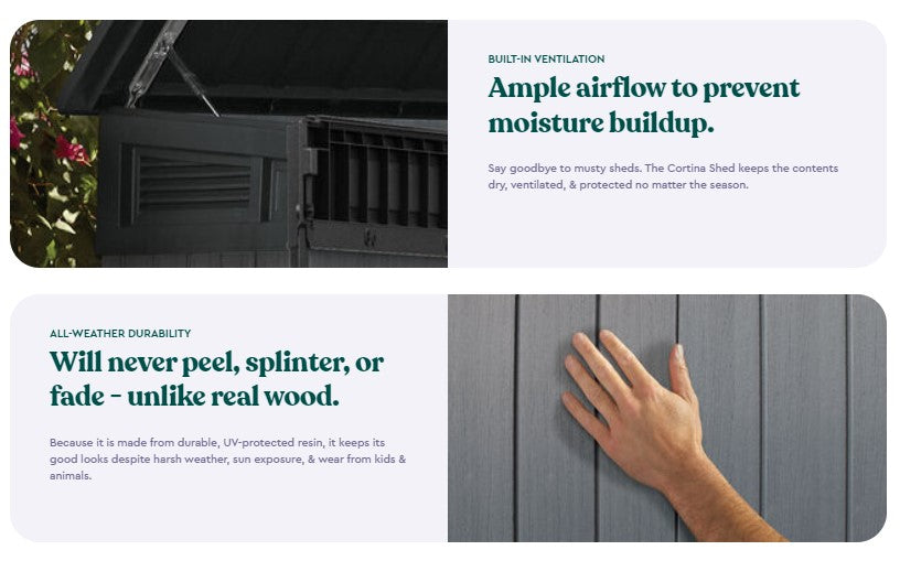 Keter Signature Horizontal Shed - Stormgrey Look